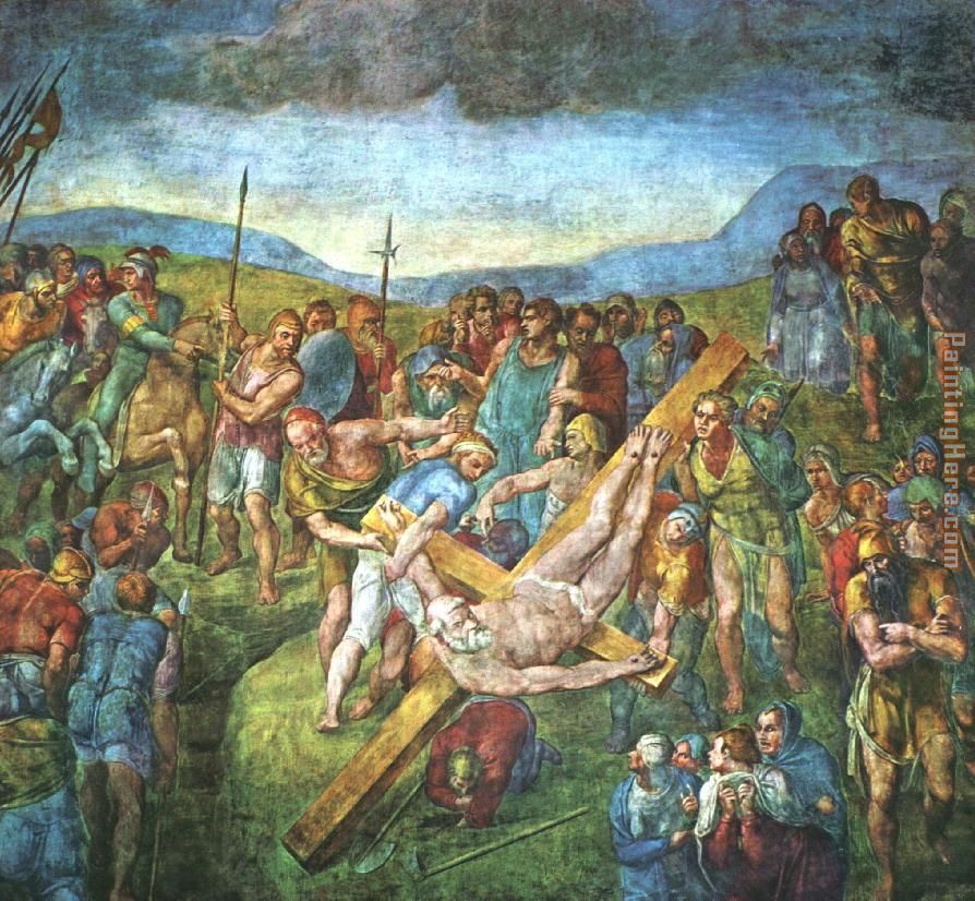 Matyrdom of Saint Peter painting - Michelangelo Buonarroti Matyrdom of Saint Peter art painting
